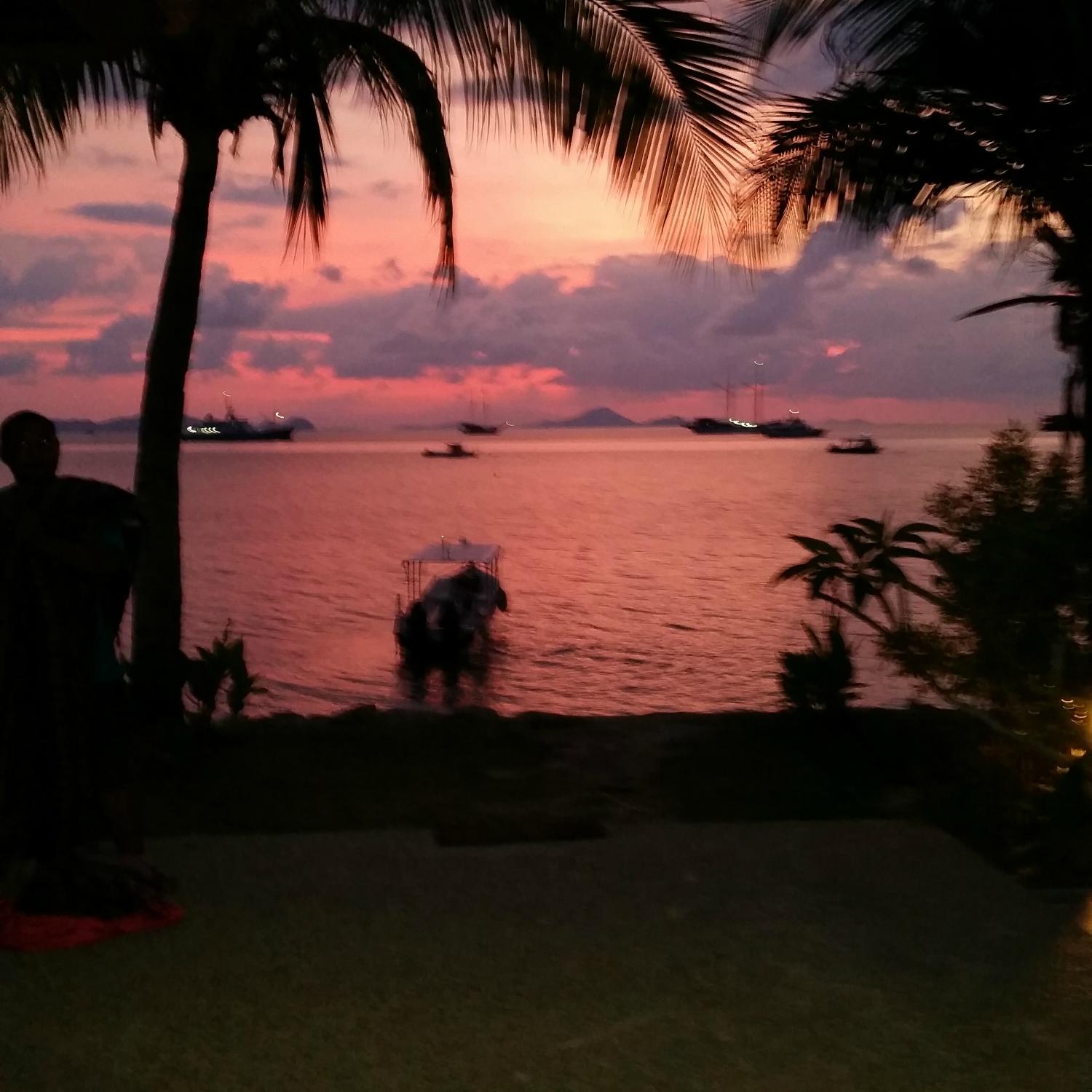 Sunset over the sea at Kanawa Island, near Labuan Bajo
