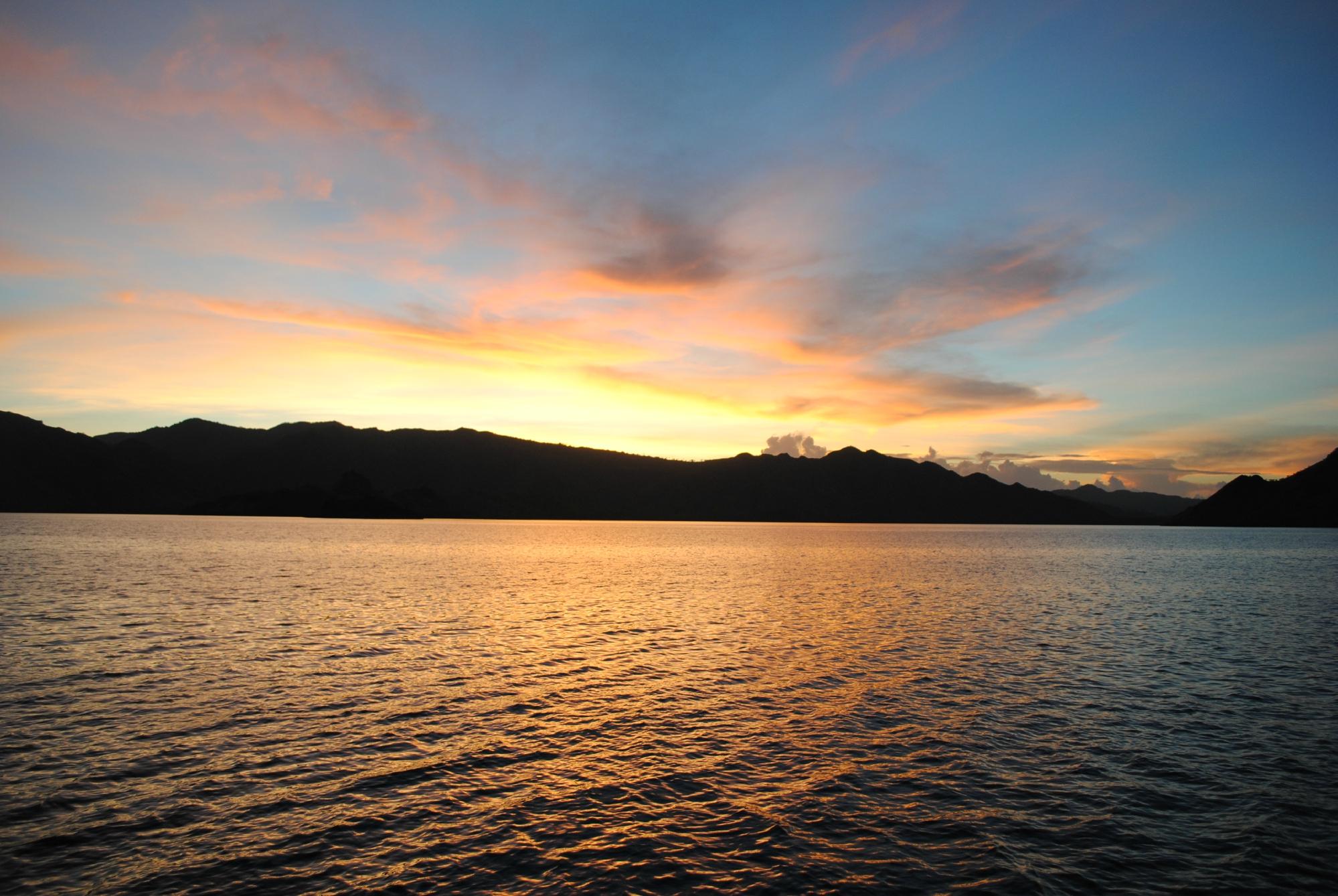 Sunset over the islands of Komodo National Park