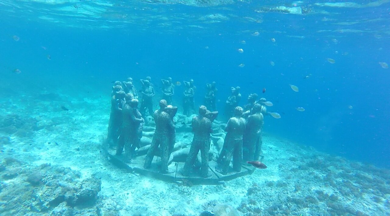 The underwater statues off Gili Meno, Lombok