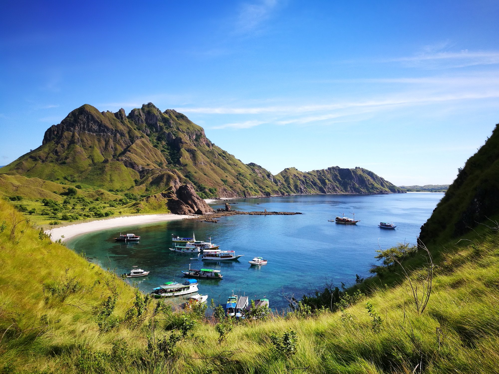 The view along the ridge of Padar Island over Komodo National Park